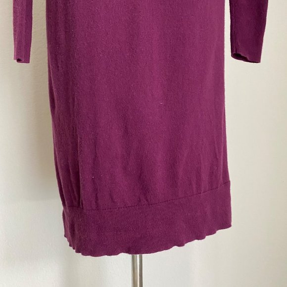 Boden sz 4 wool long sleeve v-Neck midi knit sweater shift dress - Picture 5 of 8